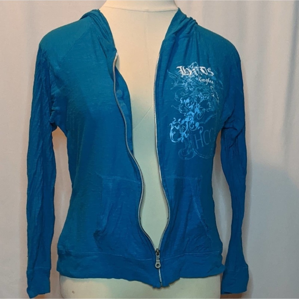 J. America Burnout Hoodie Jacket Blue